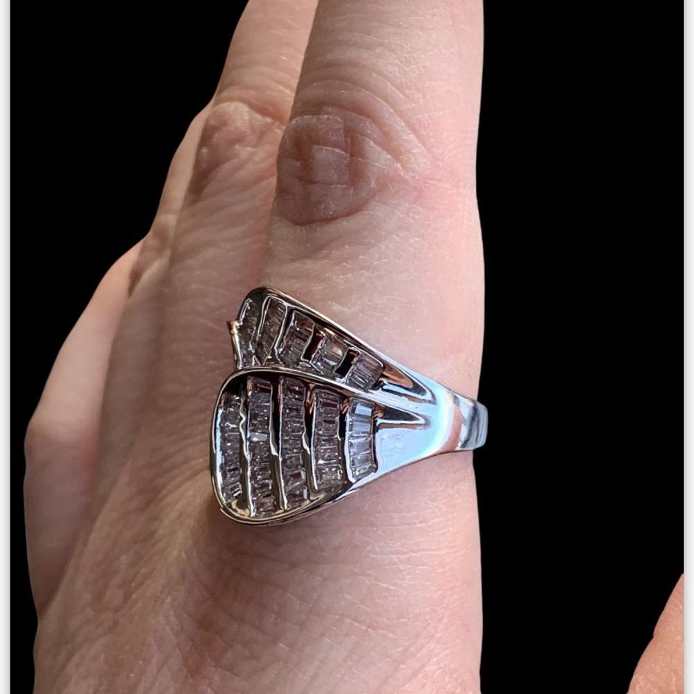 3 FOLDS CUBIC ZIRCONIA RING - Picture 6 of 7